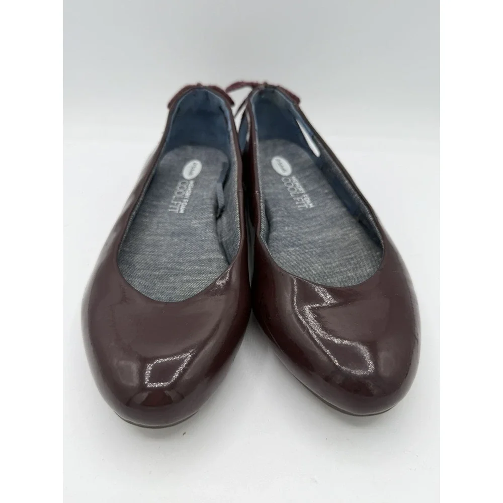 Dr Scholls Women's Really Flat Slip-on Ballet Shoes Glossy Merlot Finish Size 6